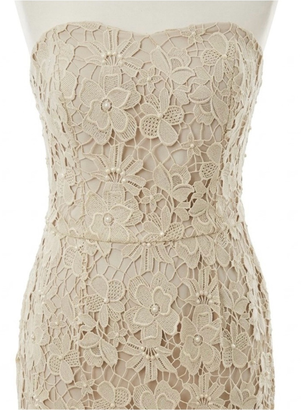 Monsoon Strapless Floral crochet Lace Dress
